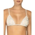 thumbnail image 1 of Peony Printed Triangle Bikini Top, White, 8, 1 of 1