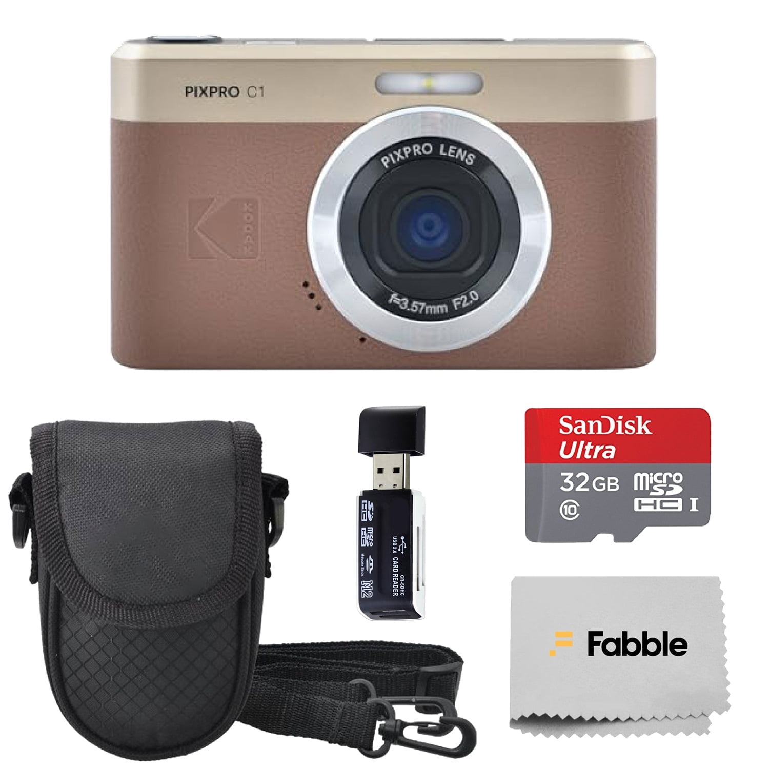 KODAK PIXPRO C1 13MP, 1080p Digital Camera (Black) Bundle with