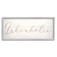 thumbnail image 4 of Stupell Industries Lakeaholic Shabby Chic Calligraphy Text Rustic Background Framed Wall Art, 30 x 13, Design by Daphne Polselli, 4 of 5