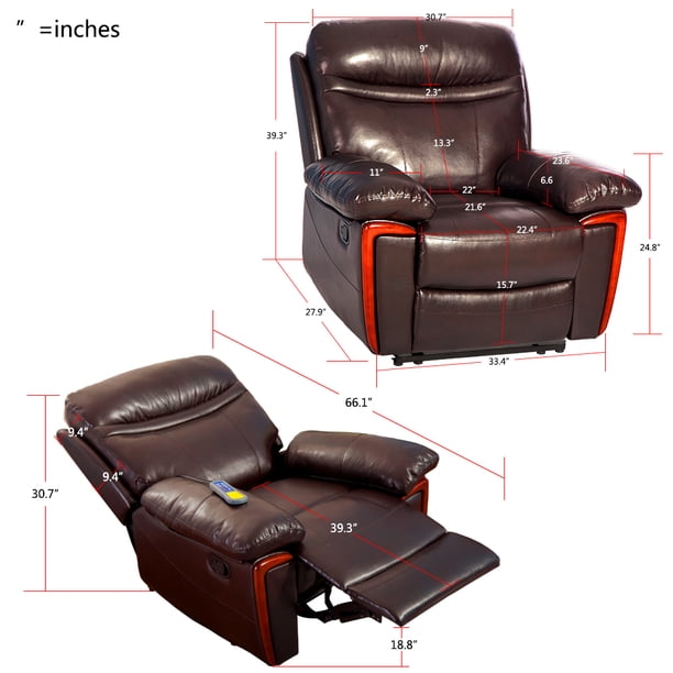 Massage Heated Massage Recliner Chair with 8 Vibration Motors, Remote