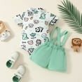 thumbnail image 7 of Fshinging 2 Piece Sets For Toddler Boy Girls Short Sleeve Cartoon Dinosaur Animal Prints Romper Suspenders Shorts Gentleman Boys Clothes, 7 of 7
