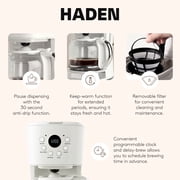 Haden Heritage 4 Slice Wide Slot Toaster & Coffee Maker, Ivory & Chrome