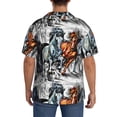 thumbnail image 5 of KLL Four Running Horses Print Men's Shirt Short Sleeve Button Down Summer Cuba Beach Shirts- Large, 5 of 7