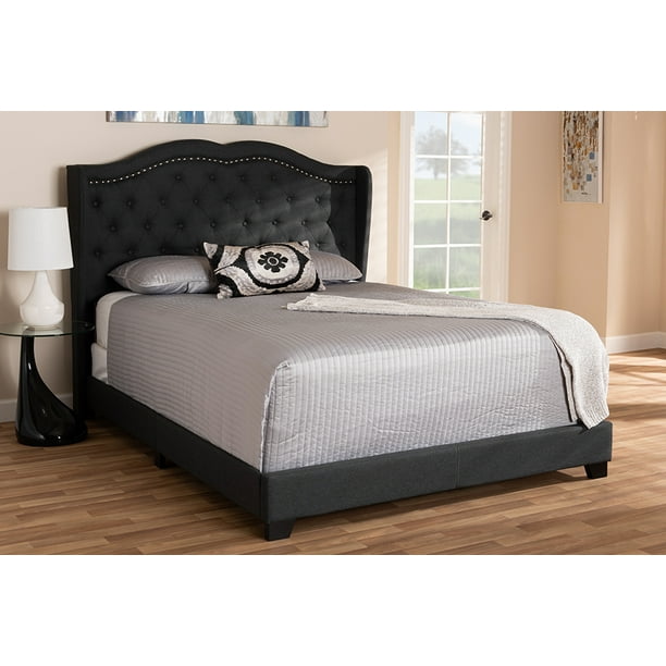 Baxton Studio Aden Modern And Contemporary Charcoal Grey Fabric Upholstered King Size Bed Com Baxton Studio Aden Modern And, Baxton Studio King Bed