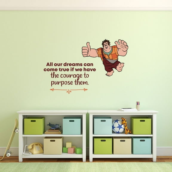 Dreams Wreck it Ralph Life Quote Cartoon Quotes Decors Wall Sticker Art Design Decal for Girls Boys Kids Room Bedroom Nursery Kindergarten Home Decor Stickers Wall Art Vinyl Decoration (27x30 inch)