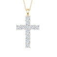 thumbnail image 2 of Rosec Jewels Certified Moissanite Cross Pendant Necklace for Women - Religious Necklace - D-VS1 Grade - Gift for Christmas, 14K Yellow Gold, 2 of 6