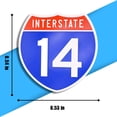 thumbnail image 3 of Interstate 14 Road Sign Replica, number Personalized Travel Decor, 8.5" x 8.5", 3 of 4