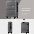 thumbnail image 6 of PAPROOS 3 PCS Luggage Set, Lightweight Carry on Hardside Suitcases Set, 20in 24in 28in Travel Luggage with Spinner Wheels and TSA Lock, Modern Hardshell Suitcases and Luggage, Gray, 6 of 9