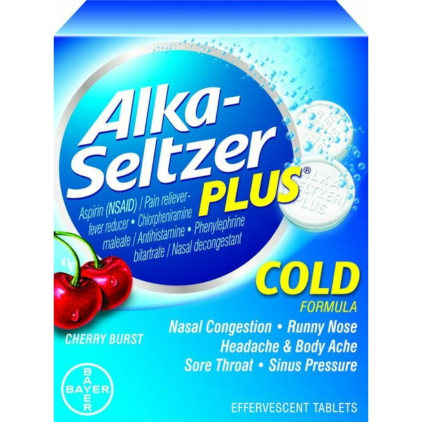 Alka-Seltzer Plus Cold Medicine, Cherry Zest, 20 Ct - Walmart.com