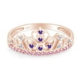 thumbnail image 2 of AFFY Simulated Multi Stone Rapunzel Princess Style Engagement Crown Ring In 14k Rose Gold Over Silver-7, 2 of 6