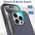 thumbnail image 4 of Defender Case for iPhone 16 Pro 6.3'' - Heavy Duty 1 in 1 Design Rugged Full Body Dustproof Shockproof Bumper Non-Slip Protective Cover,Blue,For iPhone 16 Pro, 4 of 10