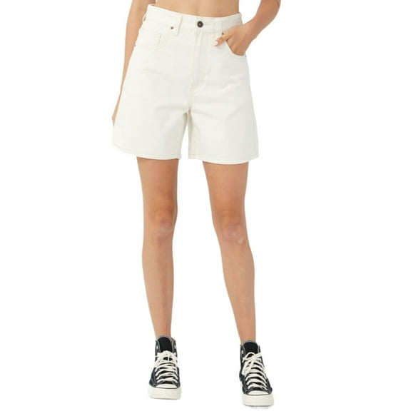 Cotton On Women’s Dad Denim Shorts, White, 8
