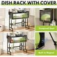 thumbnail image 6 of Dish Rack Over Sink with Cover, Stainless Steel Dish Racks for for Drying Dishes, Glasses, Bowls, and Utensils, Black, Length-37.4", 6 of 12