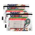 thumbnail image 3 of American Flag Stars 2 Pack Pencil Pouches Zipper Pencil Case 3 Ring Pencil Pouch Cosmetic Bag, 3 of 6
