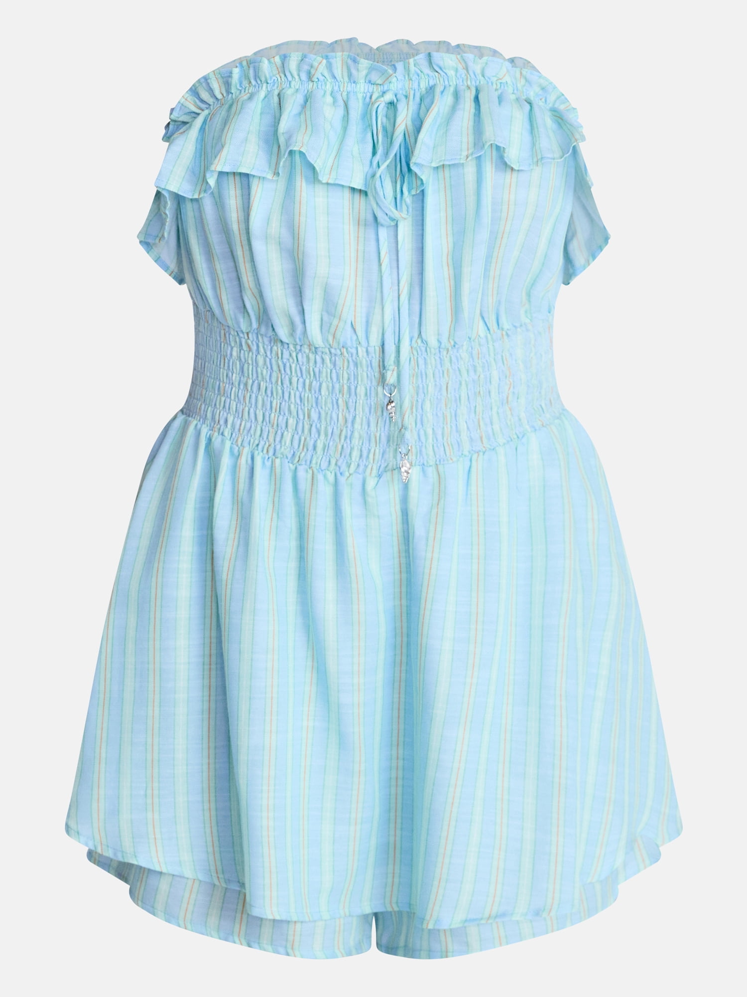 No Boundaries Strapless Ruffle Romper, Women's XXS-XXL