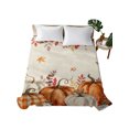 thumbnail image 2 of Twin XL Flat Sheet Only Fall Thanksgiving Pumpkin Leaf Soft Microfiber Cooling Bedding Sheets Farm Plant Berry on Linen Flat Bed Sheet for Hotel,Home Decor, 2 of 9