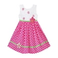 thumbnail image 1 of Robe Fille Rose à Pois Fleur Brodée Robe d'Été Vêtements Enfants 4 Ans, 1 of 5
