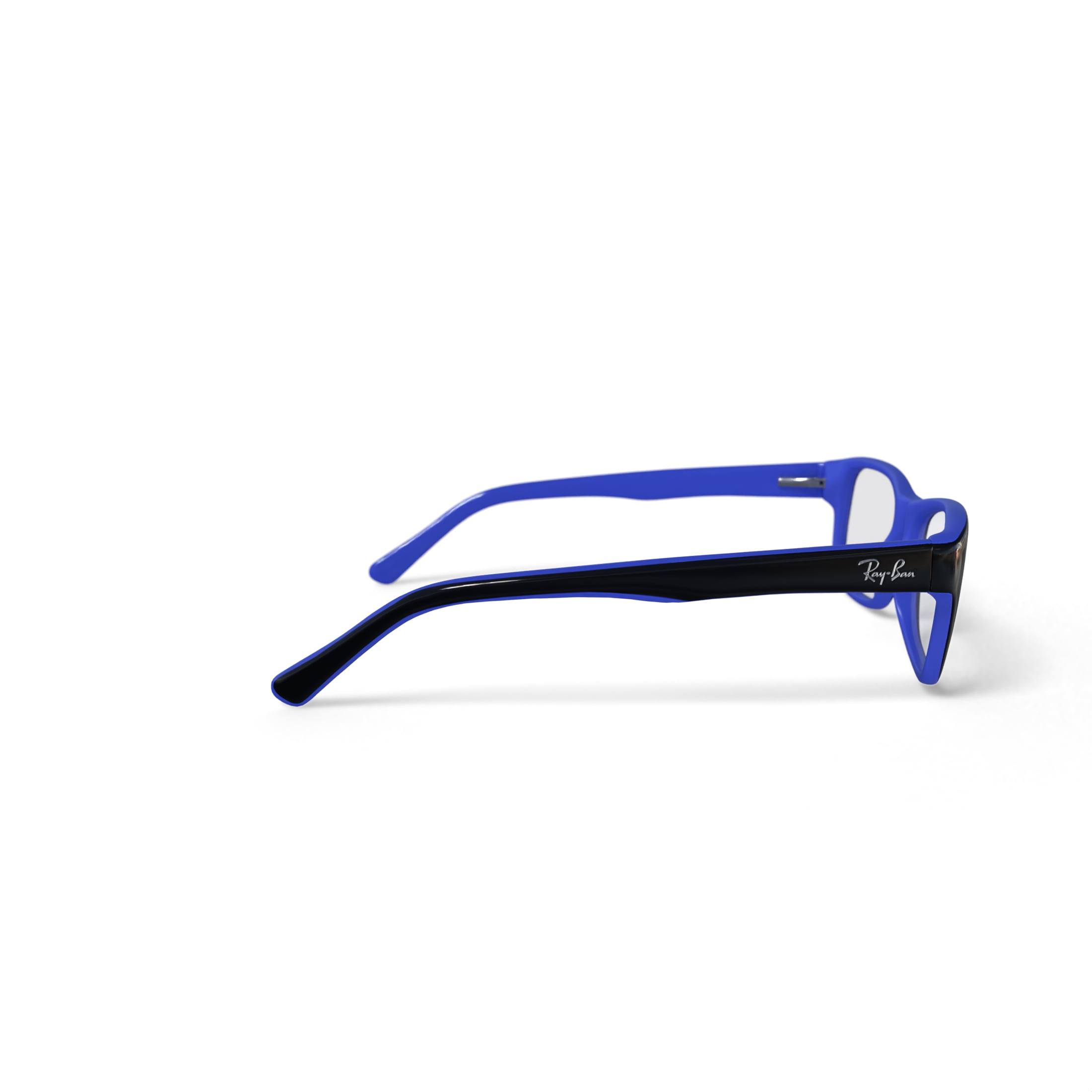 Ray-Ban Unisex Size 52 Square RB5268 Optics Prescription Eyeglasses with Case, Black On Blue