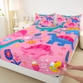 thumbnail image 3 of Homewish Safari Animaml Dinosaur Bed Sheets,Colorful Dino King Sheets,Pink Blue Sheet Set For Boy Kids,Microfiber Bedroom Decor,4pcs, 3 of 7