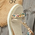 thumbnail image 6 of Mepaouo Womens Low Wedge Heels Sandals Casual Bohemian Wide Width Platform Slip on Walking Shoes, 6 of 9
