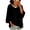 Black, variant on Oversized Sweatshirts for Women - 2026 Fall Winter Outfits Casual 3/4 Sleeve V Neck Comfort Hoodie Pullover