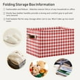 thumbnail image 5 of 1 Pack Fabric Storage Basket Red & White Checked Closet Storage Bins with Handles Foldable Baskets for Shelves Toy Organizer Home Office Decor Gifts, 5 of 7