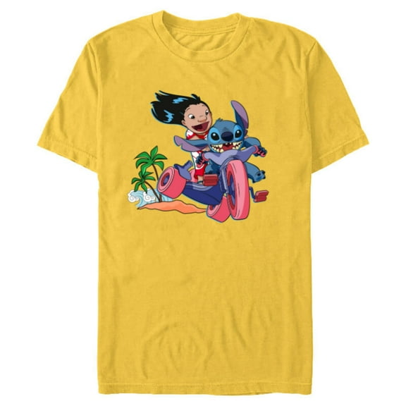 Disney Lilo & Stitch Wild Ride - Short Sleeve Blended T-Shirt for Adults - Customized-Yellow