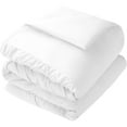 thumbnail image 5 of 5 Piece New Half Pinch Pleated Pattern Comforter Set, 800 TC, 100% Egyptian Cotton, Oversized Super King Size White Solid, 5 of 6