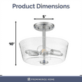 thumbnail image 5 of Prominence Home Viktoria 13" Brushed Nickel Semi Flush Mount Light with Clear Glass Shade, 5 of 7