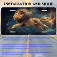 thumbnail image 3 of 1 Pcs 2D Flat License Plate Covers & Frames, Lion in Space For Decorative Front, Waterproof For Decoration Aluminum License Plate Covers & Frames Cover For Men Women, 12" X 6", 3 of 7