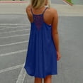 thumbnail image 6 of Bramtres Sundresses for Women 2025,Midi Dresses,Ladies Solid Color Round Neck Sleeveless Hollow Chiffon Sling Dress,Beach Dress,Flowy Dresses,Modest Dresses,Blue Dress,S, 6 of 6