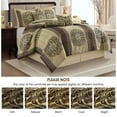 thumbnail image 2 of Lanco 7-Pieces Brown Navy Medallion Comforter Bedding Sets, King, 2 of 7