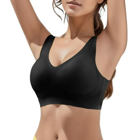 

Fabiurt Women s Bra Women s Comfortable And New Traceless Back Summer Cool Breathable Breathable Cup Ultra Thin Bra Black