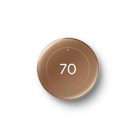 Google - Nest Learning Thermostat (4th gen) with Nest Temperature Sensor (2nd gen) - Polished Gold