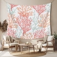 thumbnail image 2 of Red Orange Grey Coral Coastal Large Tapestry for Bedroom Wall Hanging Tapestry,Summer Beach Seaside Nautical Ceiling Backdrop Tapestries Poster Blanket Wall Decor for Living Room 86" x 104", 2 of 8