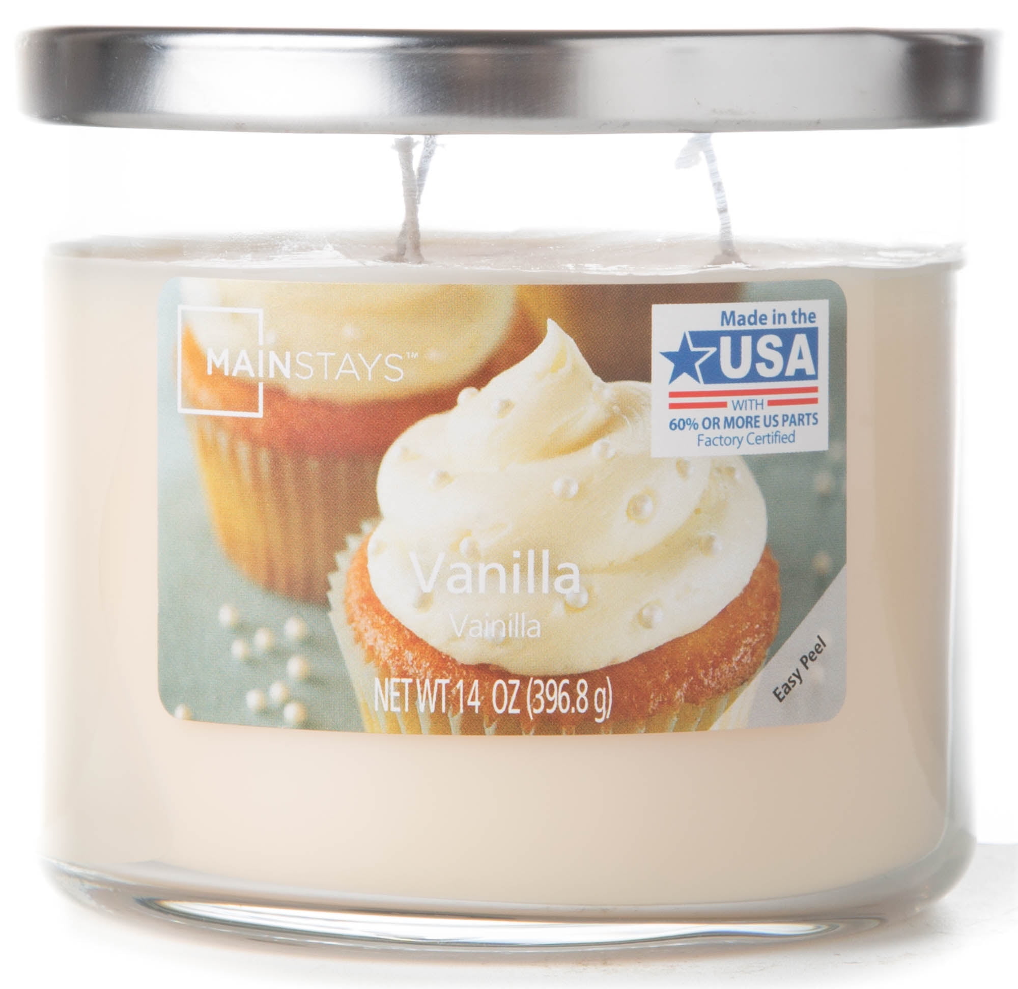 Mainstays Vanilla Chrome Lid Jar Candle 14 oz.