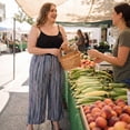 thumbnail image 3 of Agnes Orinda Women's Plus Size Palazzo Pants Stripe Boho Wide Leg Paper Bag Pant Beach Casual Summer Trousers 3X Blue, 3 of 8