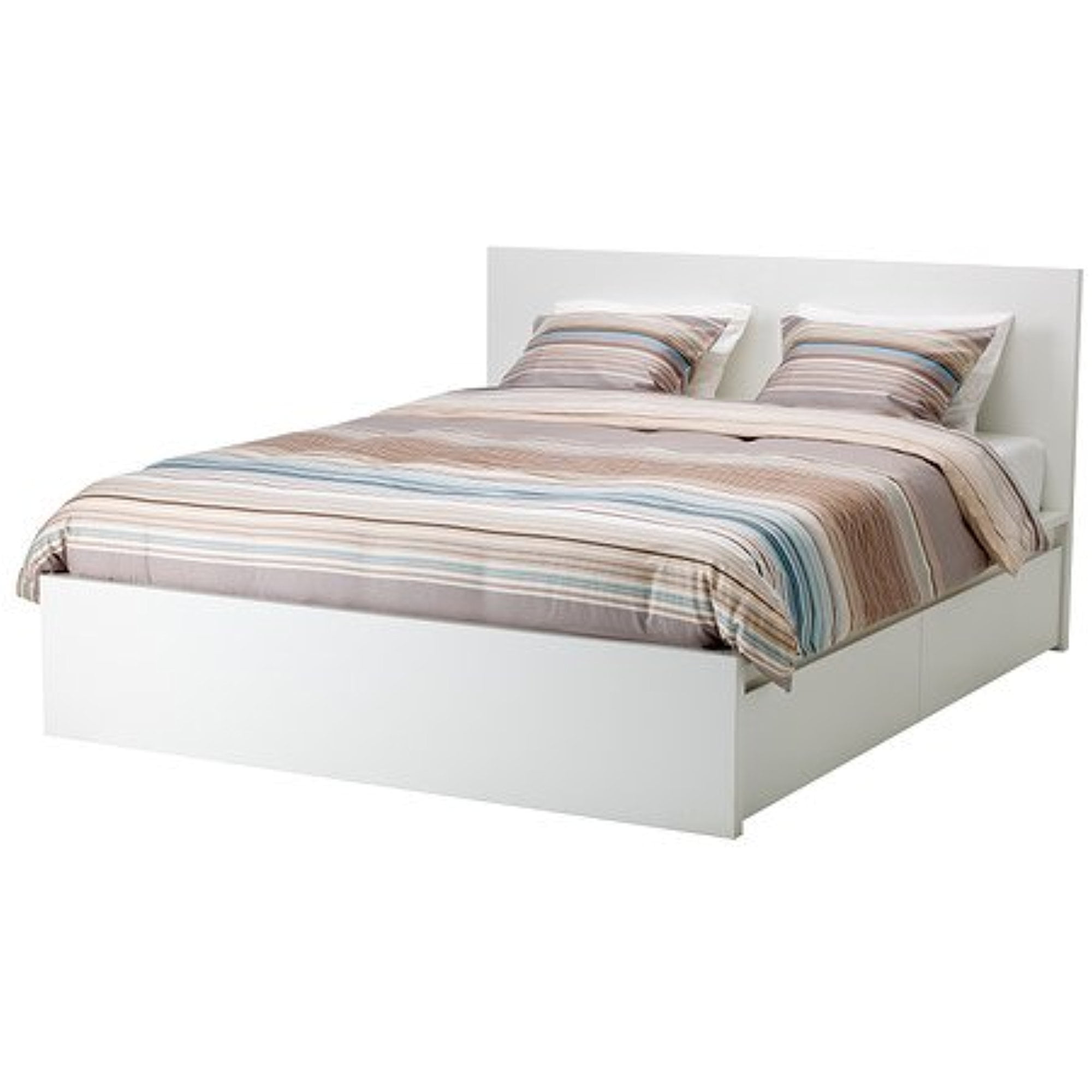 High Bed Frame 4 Storage Boxes, Ikea King Size Bed Frame With Storage Headboard