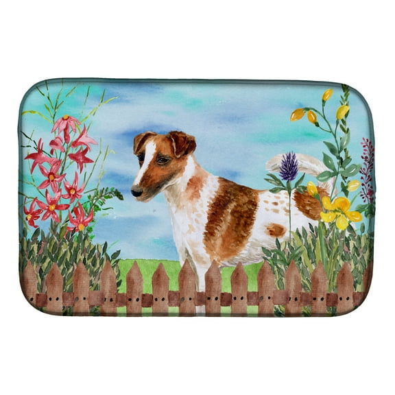 Smooth Fox Terrier Spring Dish Drying Mat
