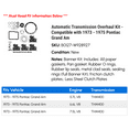 thumbnail image 2 of Automatic Transmission Overhaul Kit - Compatible with 1973 - 1975 Pontiac Grand Am 1974, 2 of 2