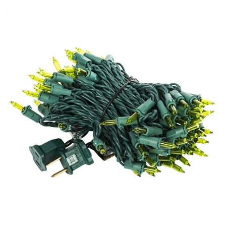 Vickerman 100 Lime Mini Light on Green Wire, 33' Christmas Light Strand