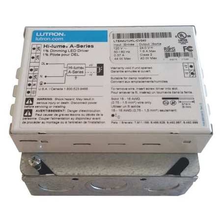 LED Driver, 5 to 40W, 12VDC, 120VAC, 400 mA LUTRON