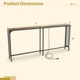 thumbnail image 3 of Gymax 71'' Console Table w/Power Outlet Metal Frame for Hallway Foyer Living Room Rustic Brown & Black, 3 of 10