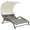 Taupe, variant on vidaXL Double Sunlounger Patio Outdoor Lounge Chair with Canopy Textilene