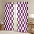 thumbnail image 2 of Castle Fairy Teens Geometric Plaid Black Out Curtains,Minimalist Grid Curtains Pack of 2 (42x63 Each),Vintage Aesthetic Bedroom Curtains,Ultra Soft Home Decor, 2 of 6