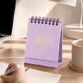 thumbnail image 6 of Small Desk Calendar 2027 Calendar 4 Inch Mini Desk Flip Calendar Green Gold Foil Accent Spiral Bound Standing Desk Calendar for Home Office School Daily Scheduling, 1 Pack, 6 of 7