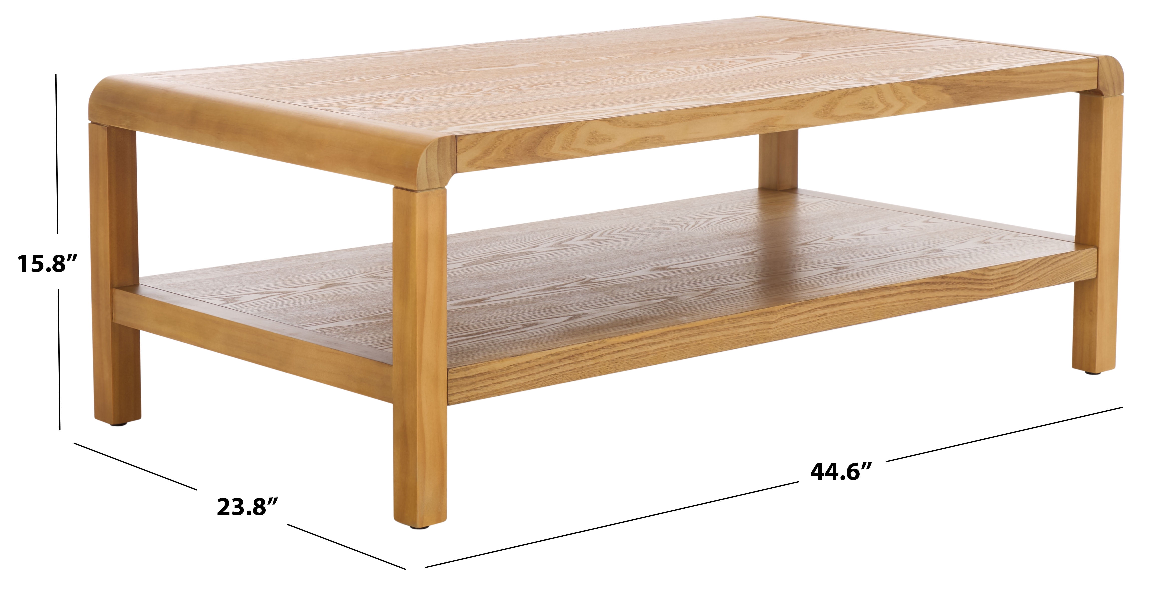 Safavieh Omara Glam 1 Shelf Pine Coffee Table, Natural