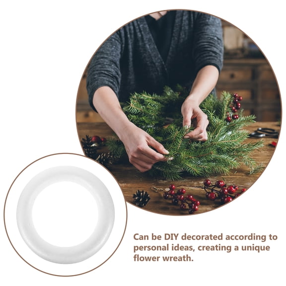 BESTYASH 6-Pack White Foam Wreath Circles for Crafting, Floral Accessories and Model Making Supplies