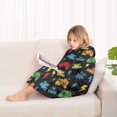 thumbnail image 4 of Multicolor Controllers Games Icons Black Pattern Blanket Hoodies for Kids 6-13YR Oversize Wearable Blanket Hoodies for Boys Girls Teens, 4 of 7