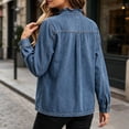 thumbnail image 7 of uublik Women Jean Jacket Blue Casual Long Sleeve Button Down Denim Jacket Fall Coat, 7 of 7